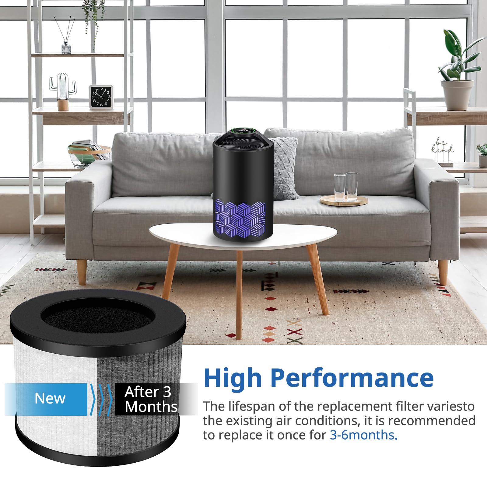 2 Pack Tz K1 Replacement Filter Compatible With Tolife Tz K1 Air Puri Fier, Mk01 Mk06 And Freaire Kn6391 Air Purifi Ers, 3 In 1